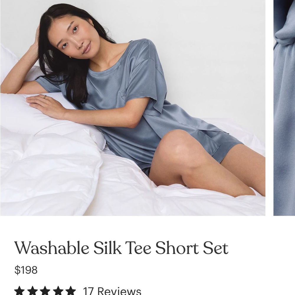 Lunya Washable Silk Tee Short Set